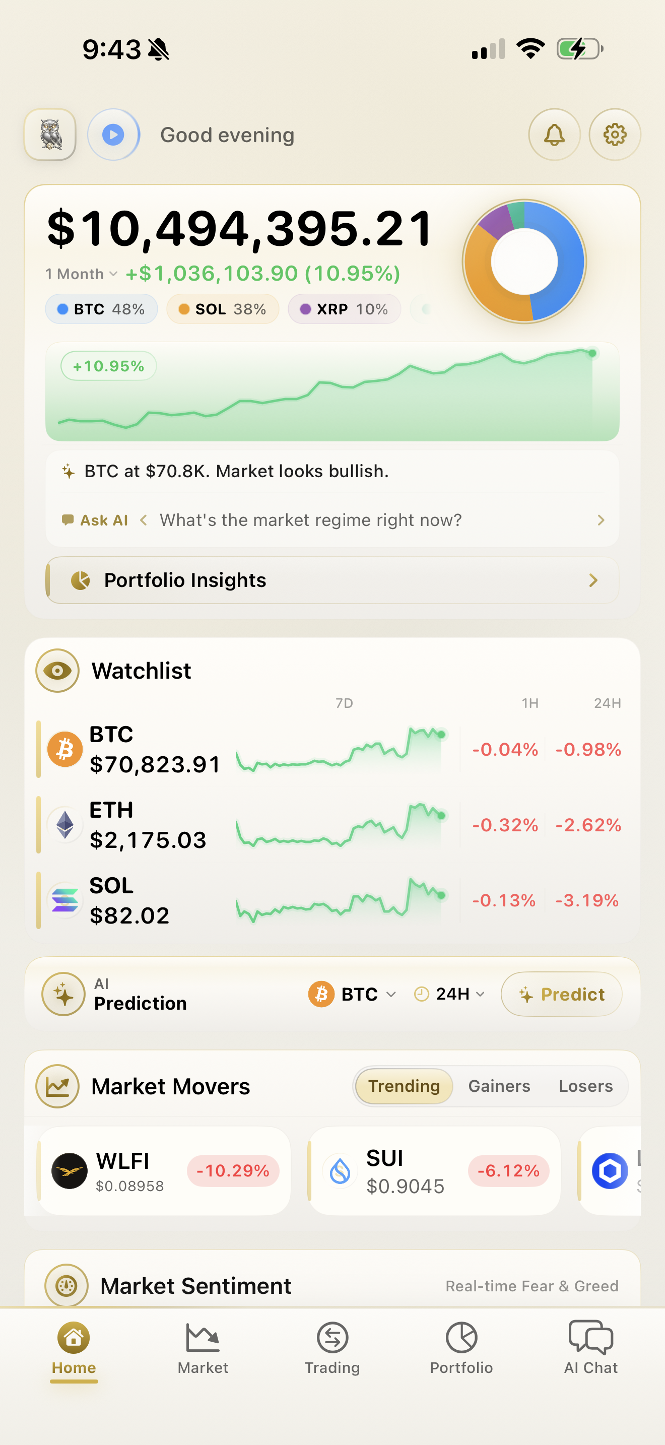 CryptoSage AI light mode